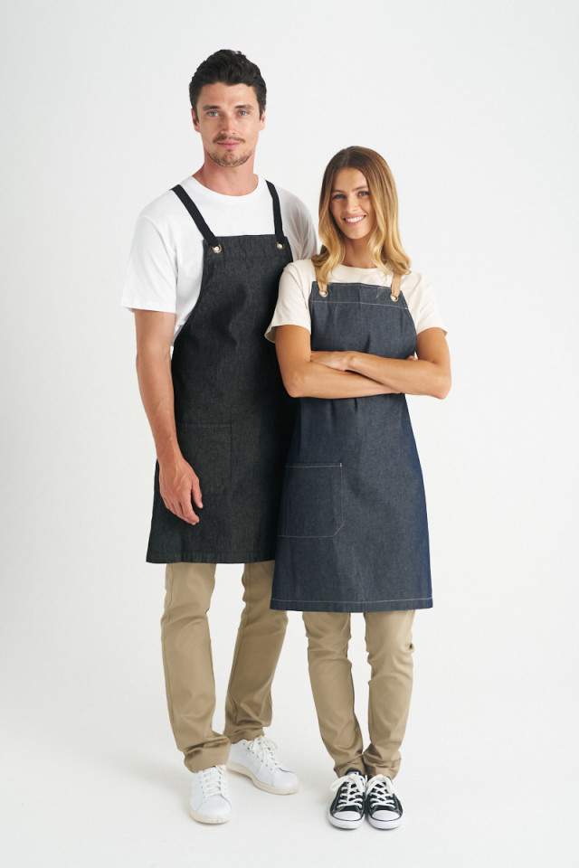 Unisex Billy Bib Apron Indigo Denim - Image 2
