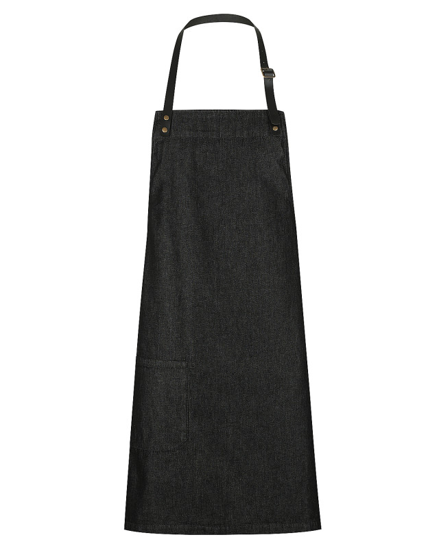 Unisex Byron Bib Apron Black Denim
