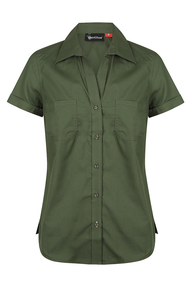Women's Harley Short Sleeve Shirt Military Green
