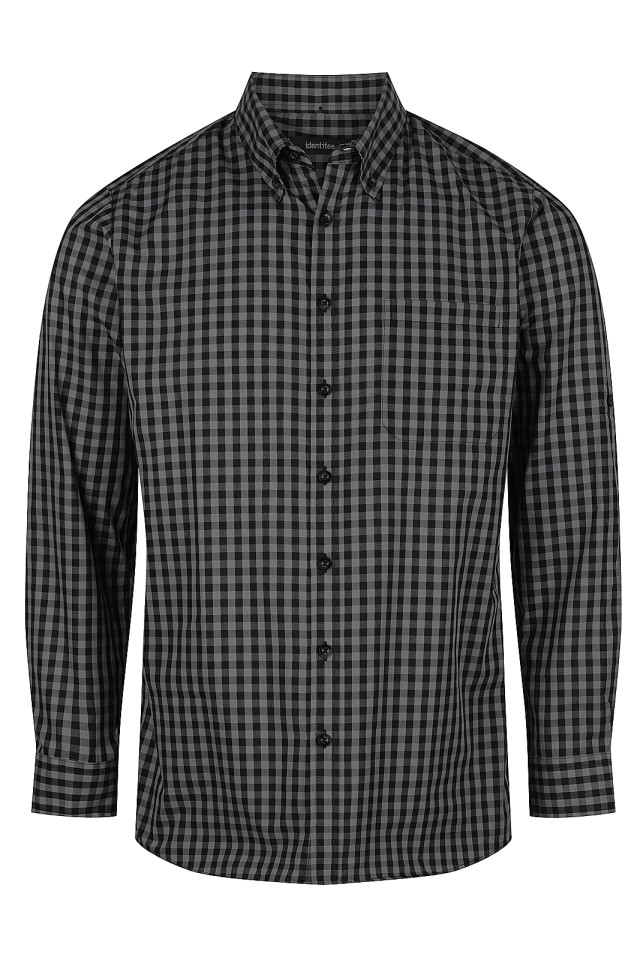 Men’s Barrett Long Sleeve Shirt Charcoal/Black