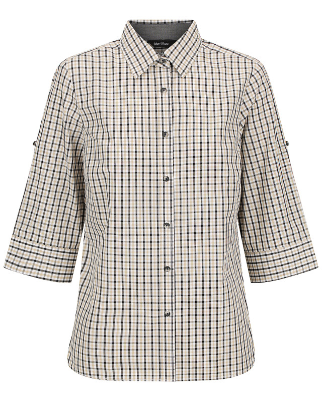 Women’s Hudson 3/4 Sleeve Shirt Taupe/Black/White