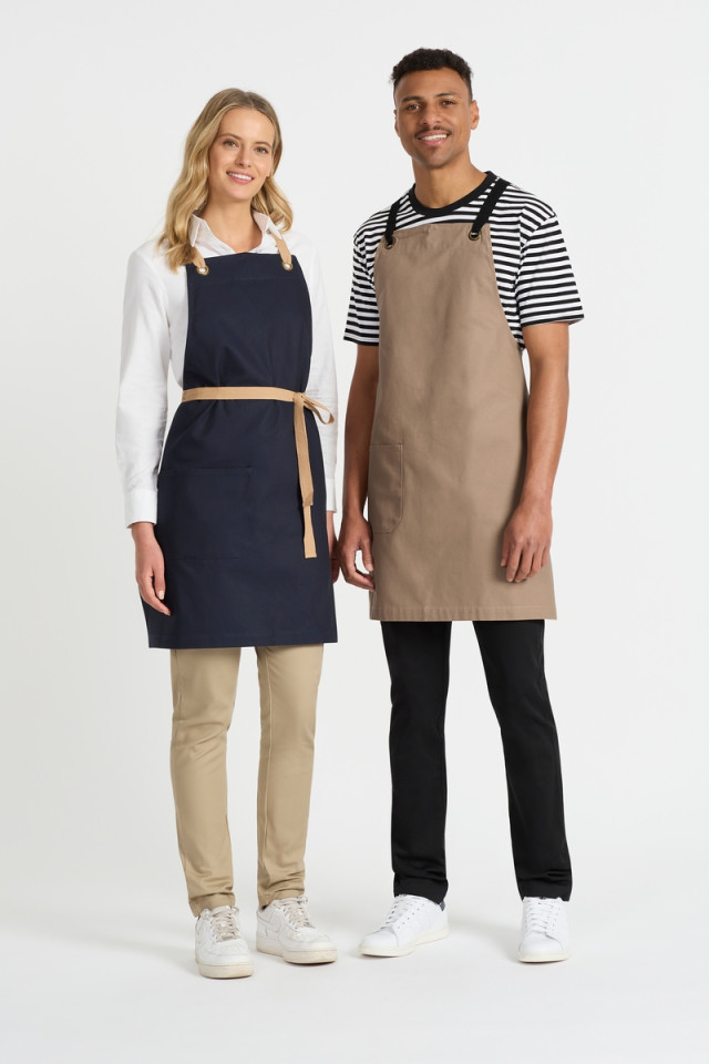 Unisex Brooklyn Bib Apron Black - Image 2