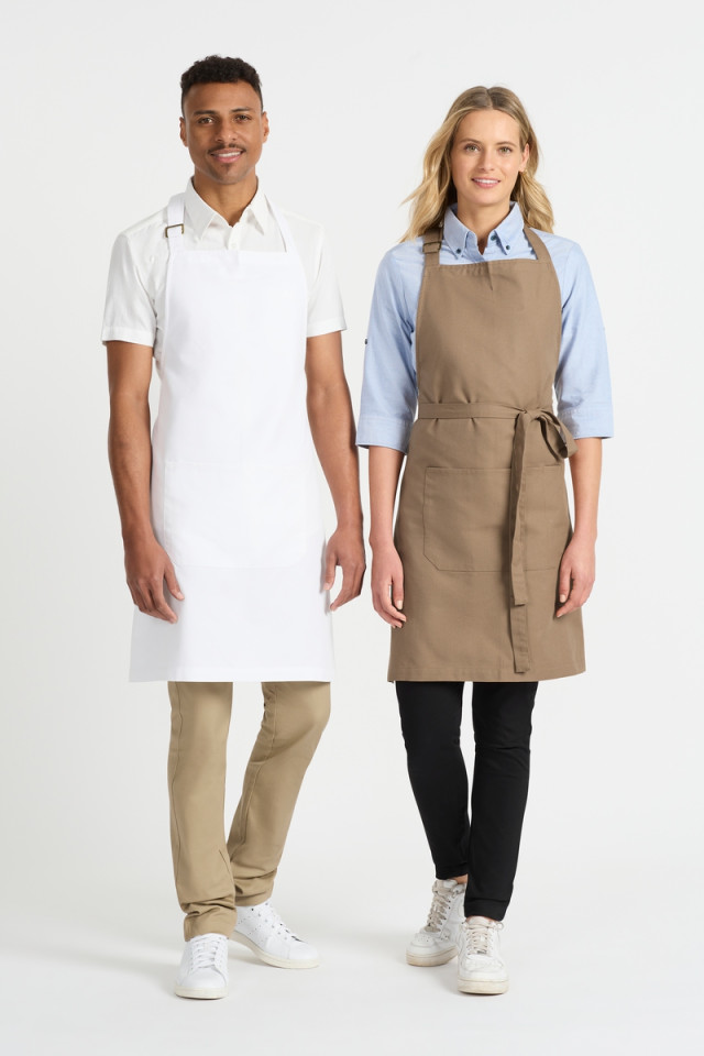 Unisex Alfie Bib Apron White - Image 2