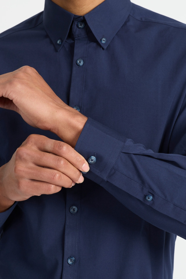 Men’s Baxter Long Sleeve Shirt Navy - Image 3