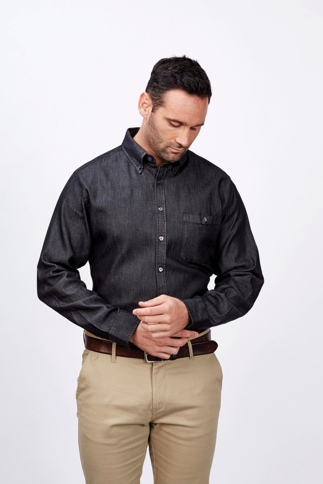 Men’s Dylan Long Sleeve Shirt Black - Image 3