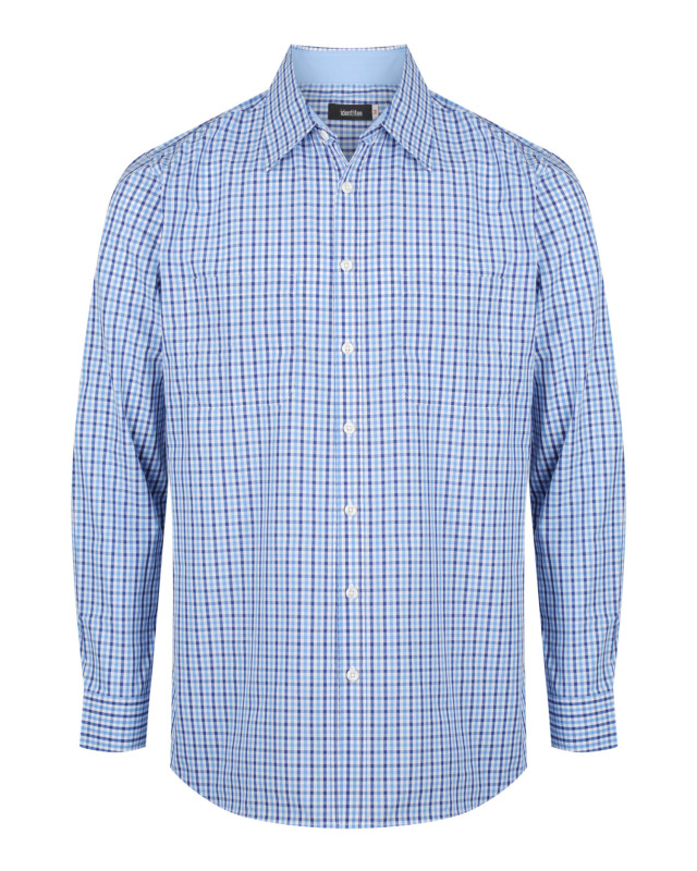 Men’s Hudson Long Sleeve Shirt Navy/Sky/White