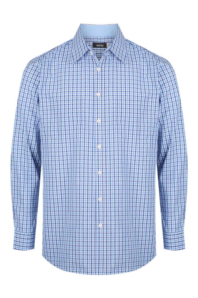 Men’s Hudson Long Sleeve Shirt Navy/Sky/White