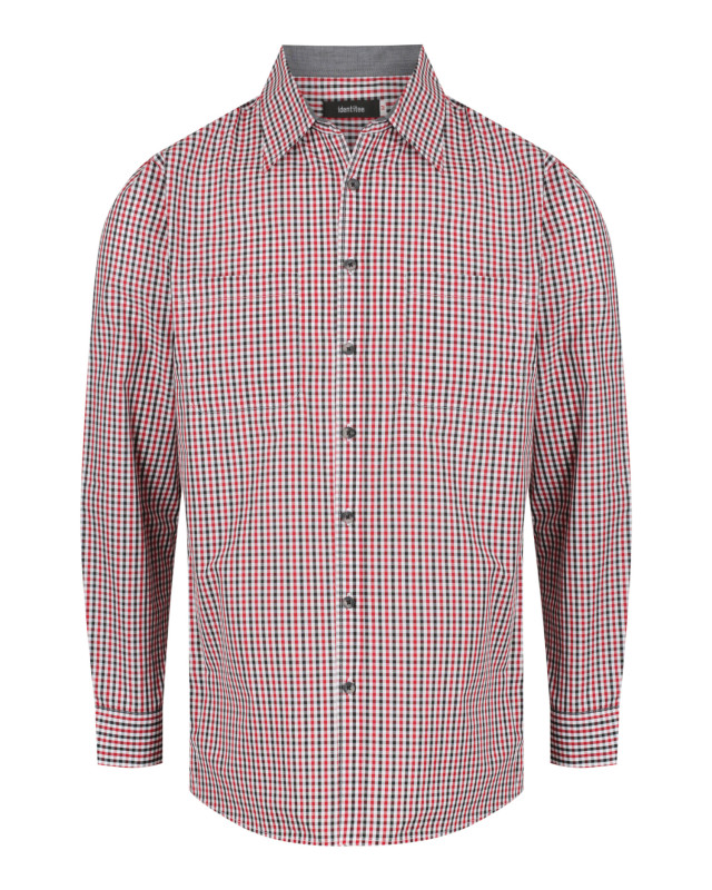 Men’s Hudson Long Sleeve Shirt Red/Black/White