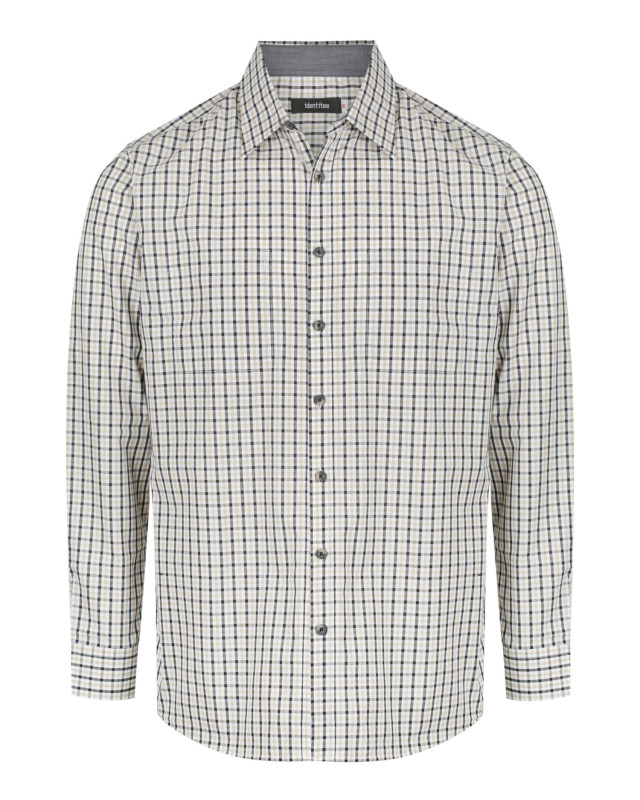 Men’s Hudson Long Sleeve Shirt Taupe/Black/White