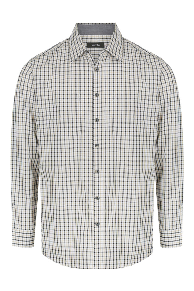 Men’s Hudson Long Sleeve Shirt Taupe/Black/White