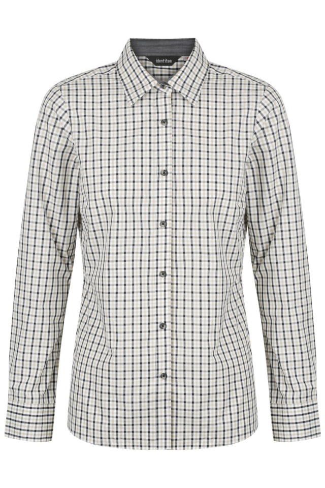 Women’s Hudson Long Sleeve Shirt Taupe/Black/White