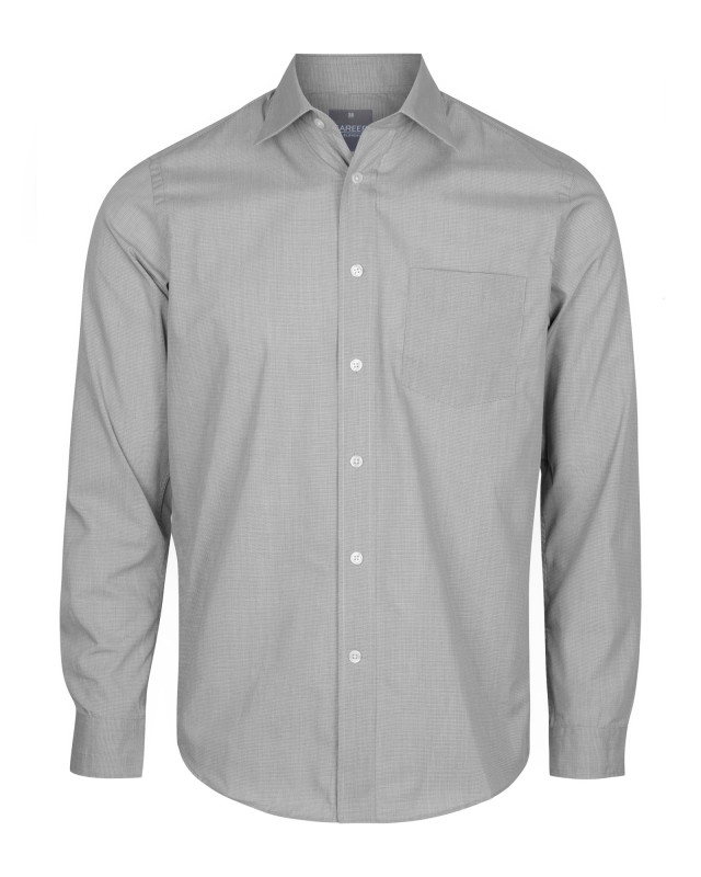 Mens Windsor Puppy Tooth Long Sleeve Shirt Black
