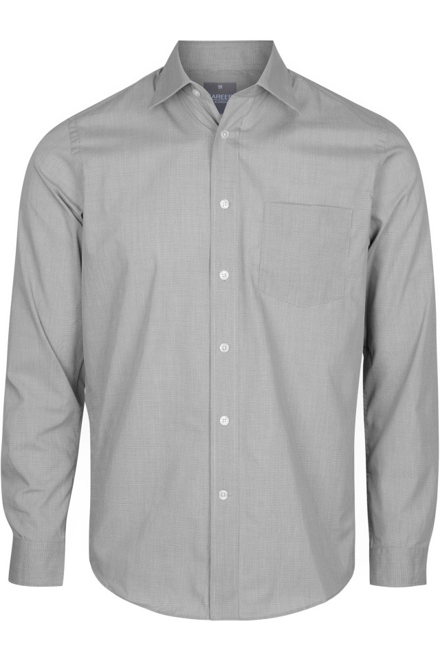 Mens Windsor Puppy Tooth Long Sleeve Shirt Black