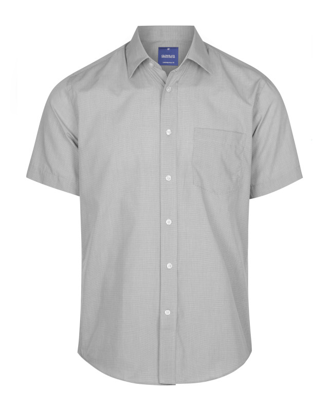 Mens Windsor Puppy Tooth Short Sleeve Shirt Black