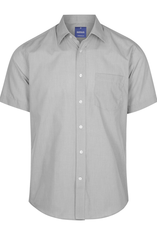 Mens Windsor Puppy Tooth Short Sleeve Shirt Black