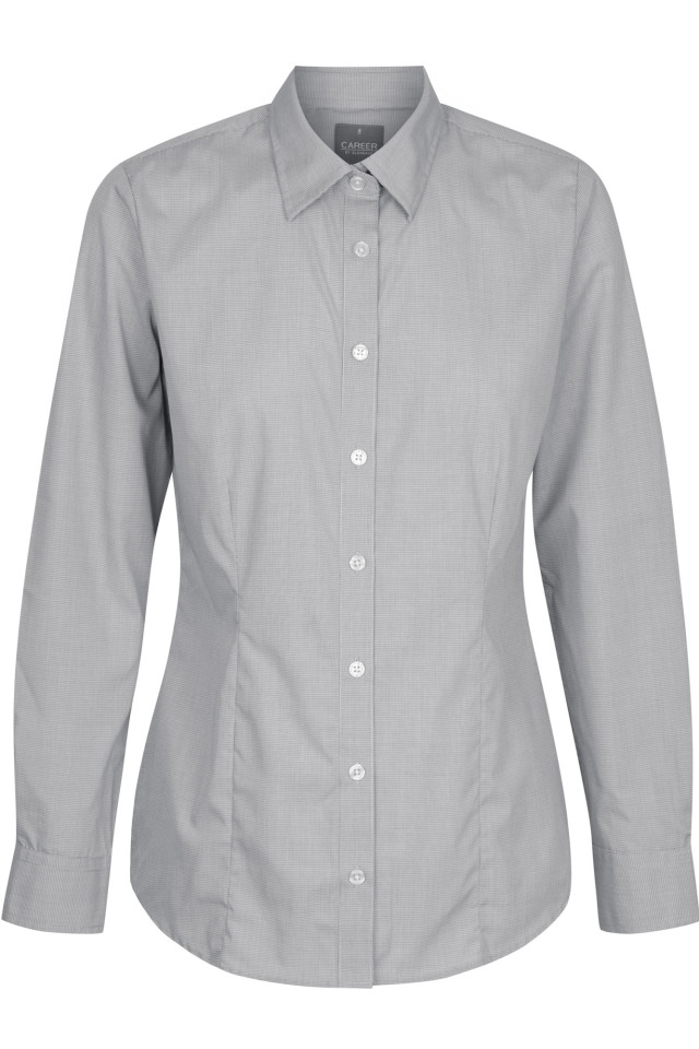 Womens Windsor Puppy Tooth Long Sleeve Shirt Black
