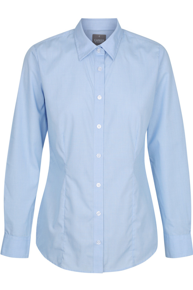 Womens Windsor Puppy Tooth Long Sleeve Shirt Sky