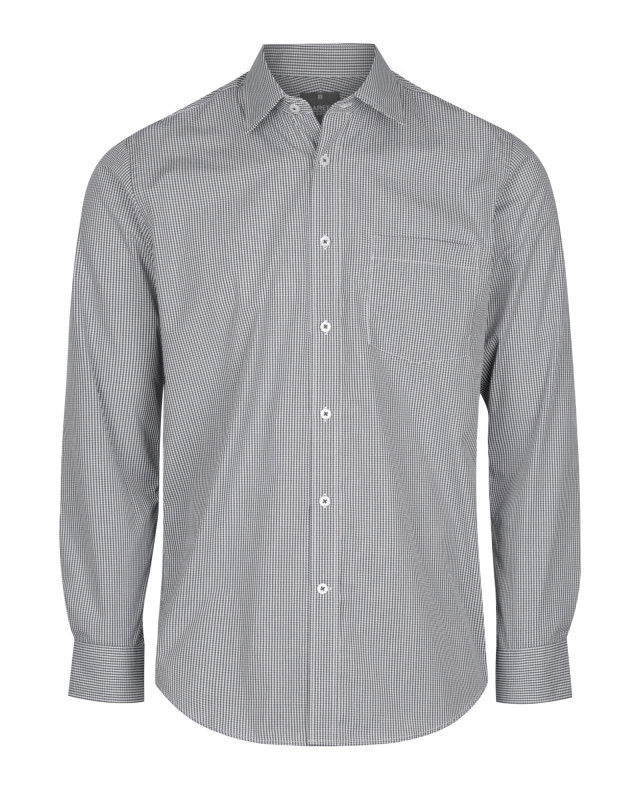 Mens Westgarth Gingham Long Sleeve Shirt Black