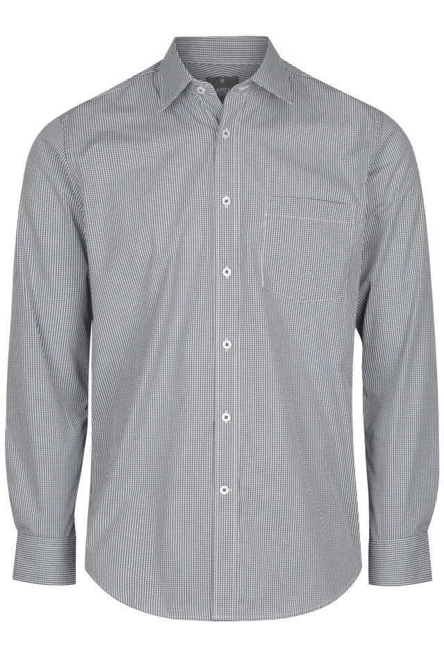 Mens Westgarth Gingham Long Sleeve Shirt Black