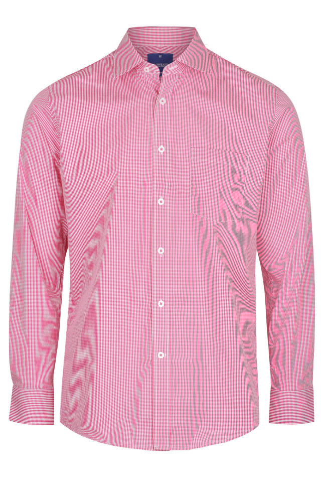 Mens Westgarth Gingham Long Sleeve Shirt Crimson