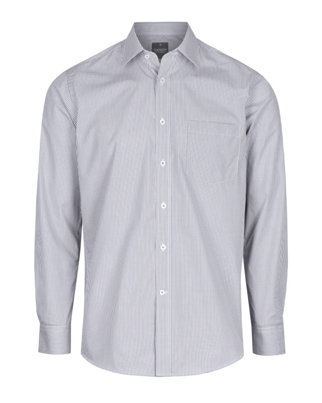 Mens Westgarth Gingham Long Sleeve Shirt Grey