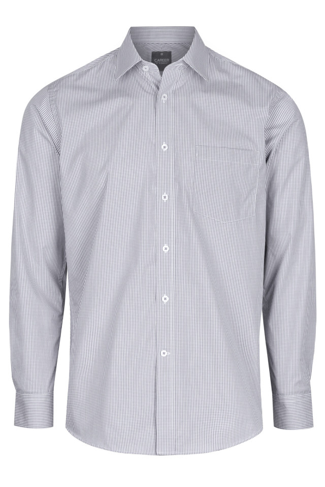 Mens Westgarth Gingham Long Sleeve Shirt Grey