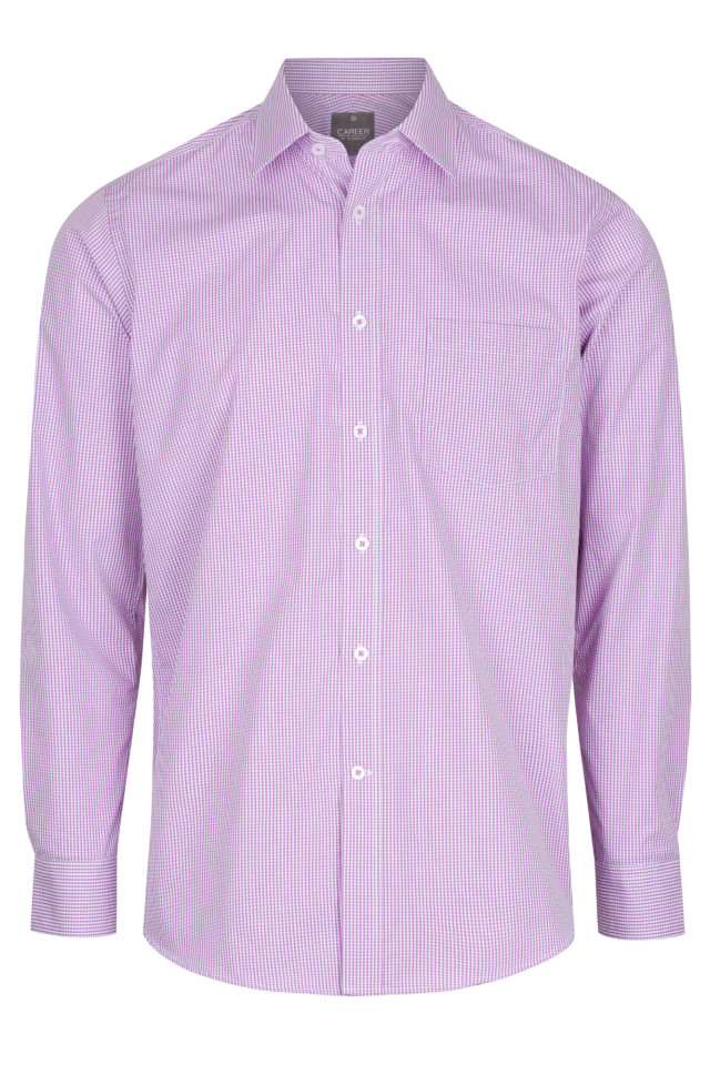 Mens Westgarth Gingham Long Sleeve Shirt Lilac