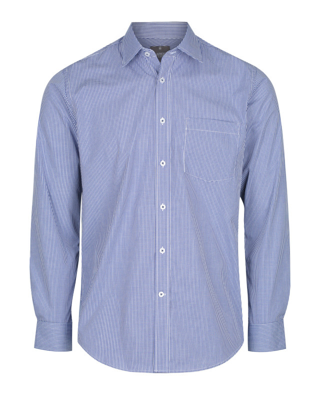 Mens Westgarth Gingham Long Sleeve Shirt Navy