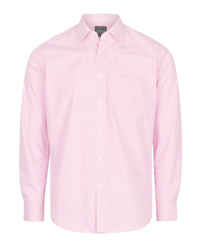 Mens Westgarth Gingham Long Sleeve Shirt Pink