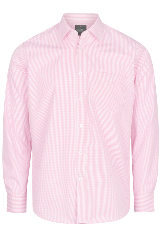 Mens Westgarth Gingham Long Sleeve Shirt Pink