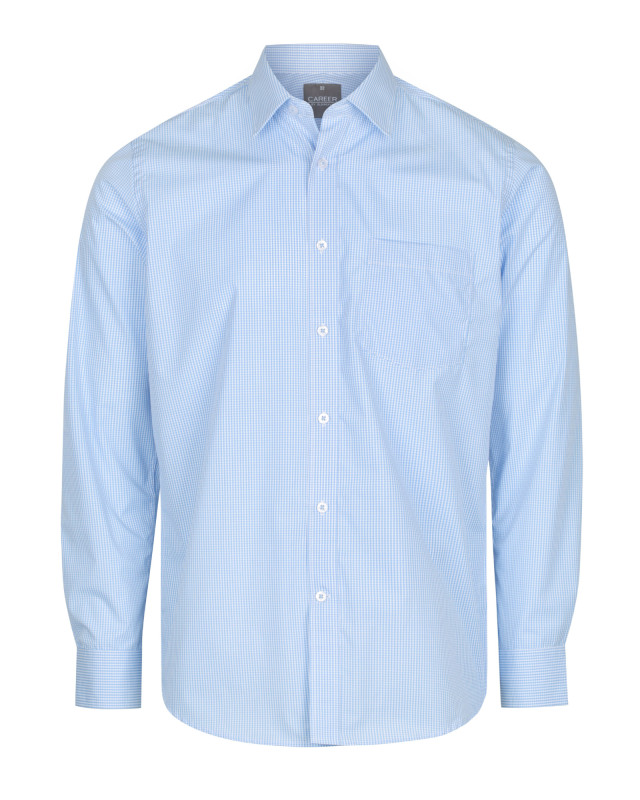 Mens Westgarth Gingham Long Sleeve Shirt Sky