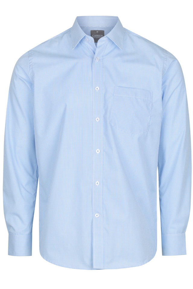 Mens Westgarth Gingham Long Sleeve Shirt Sky