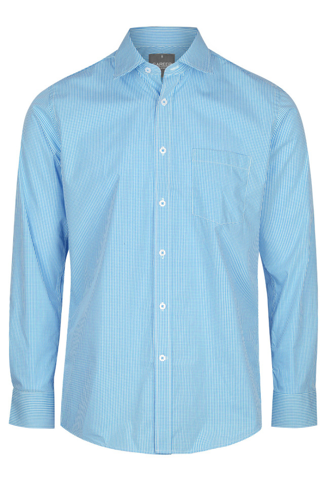 Mens Westgarth Gingham Long Sleeve Shirt Teal