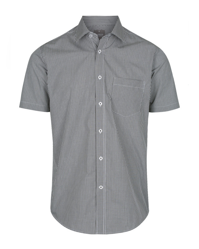 Mens Westgarth Gingham Short Sleeve Shirt Black