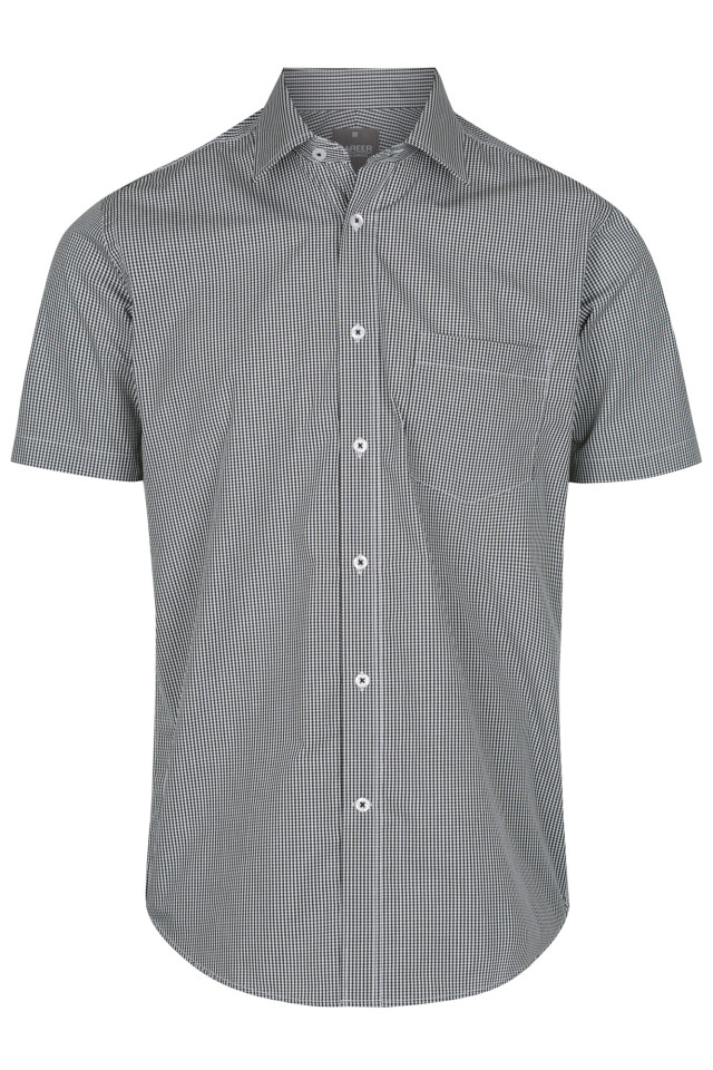 Mens Westgarth Gingham Short Sleeve Shirt Black