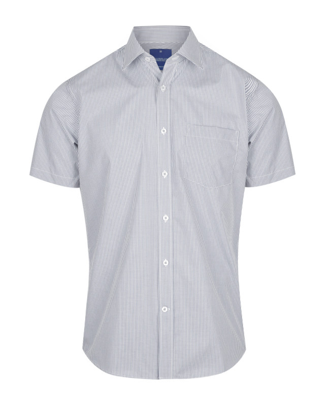 Mens Westgarth Gingham Short Sleeve Shirt Grey