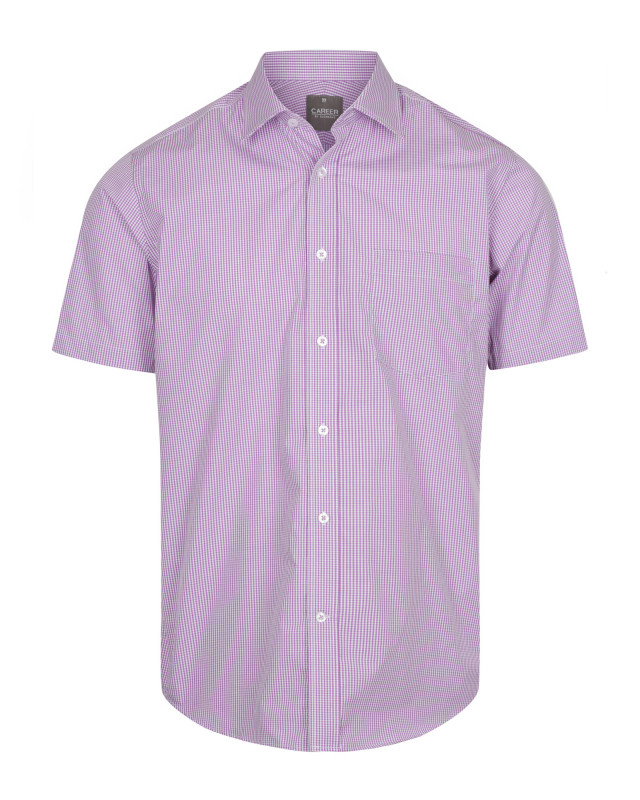 Mens Westgarth Gingham Short Sleeve Shirt Lilac