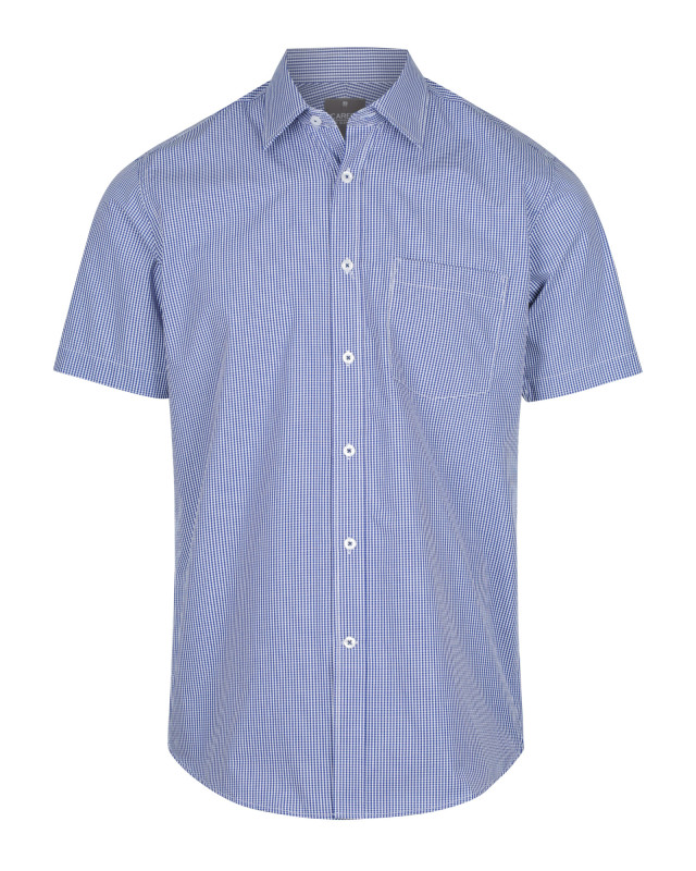 Mens Westgarth Gingham Short Sleeve Shirt Navy