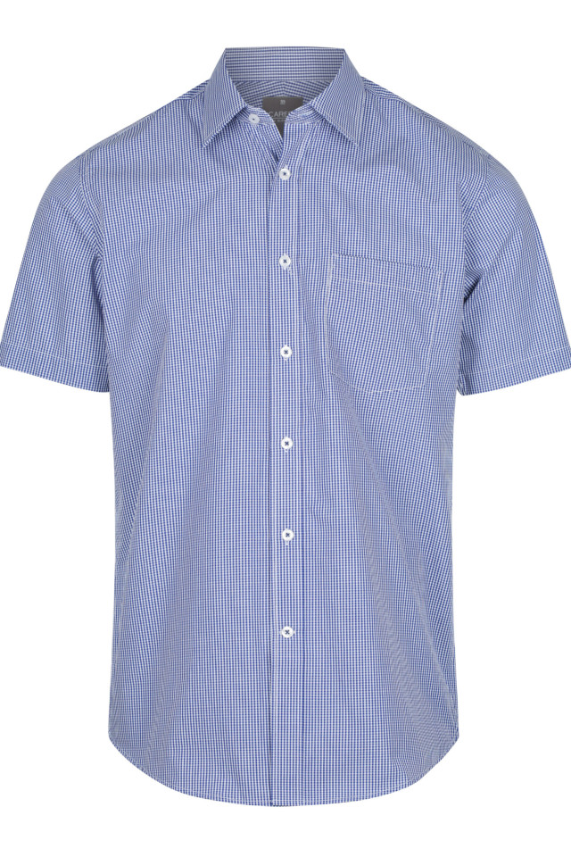 Mens Westgarth Gingham Short Sleeve Shirt Navy