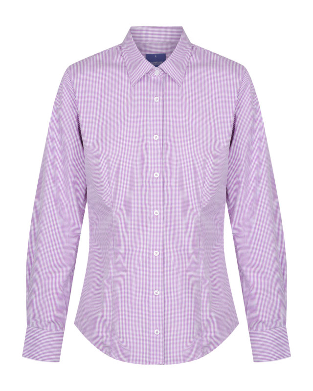 Womens Westgarth Gingham Long Sleeve Shirt Lilac