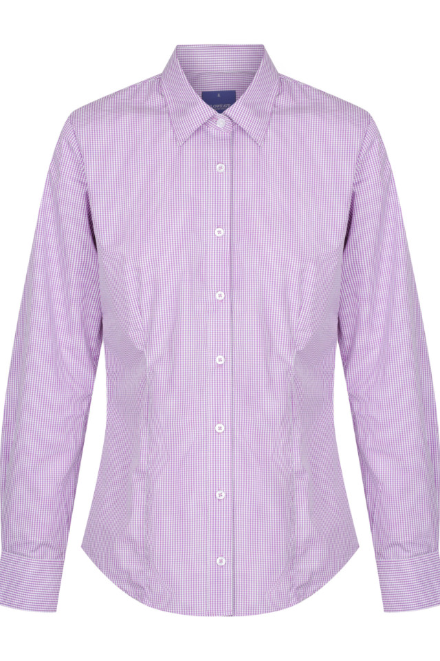 Womens Westgarth Gingham Long Sleeve Shirt Lilac