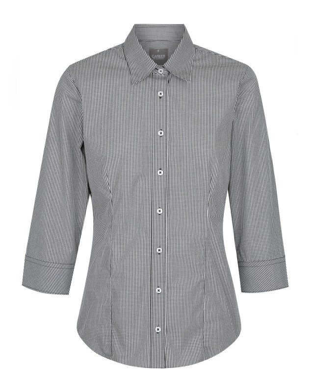 Women’s Westgarth Gingham 3/4 Sleeve Shirt Black