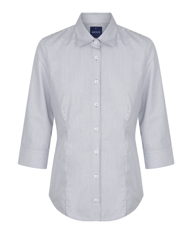 Women’s Westgarth Gingham 3/4 Sleeve Shirt Grey