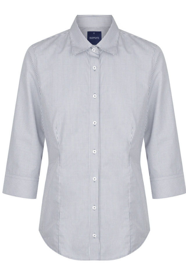 Women’s Westgarth Gingham 3/4 Sleeve Shirt Grey