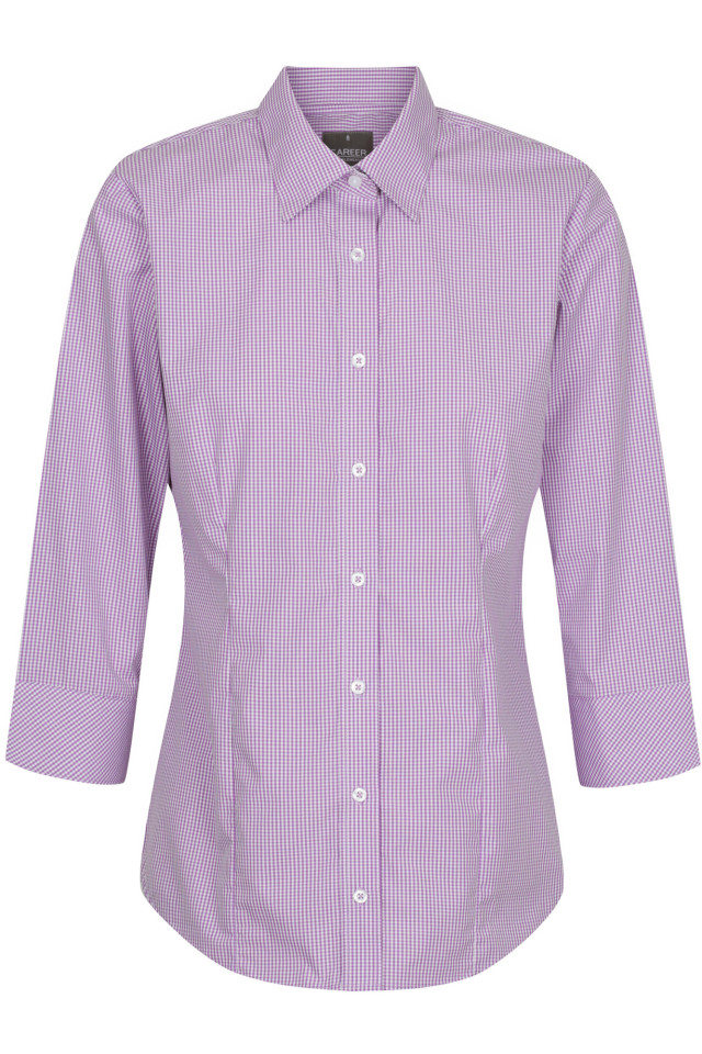 Women’s Westgarth Gingham 3/4 Sleeve Shirt Lilac