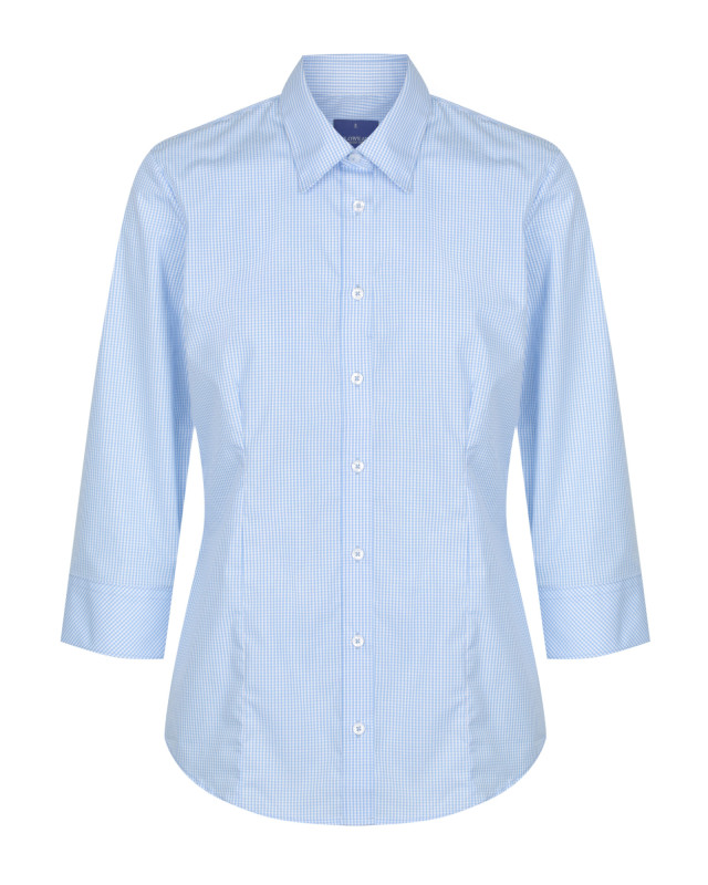Women’s Westgarth Gingham 3/4 Sleeve Shirt Sky