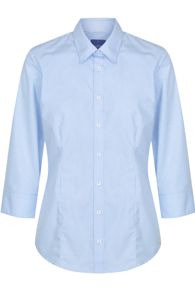 Women’s Westgarth Gingham 3/4 Sleeve Shirt Sky