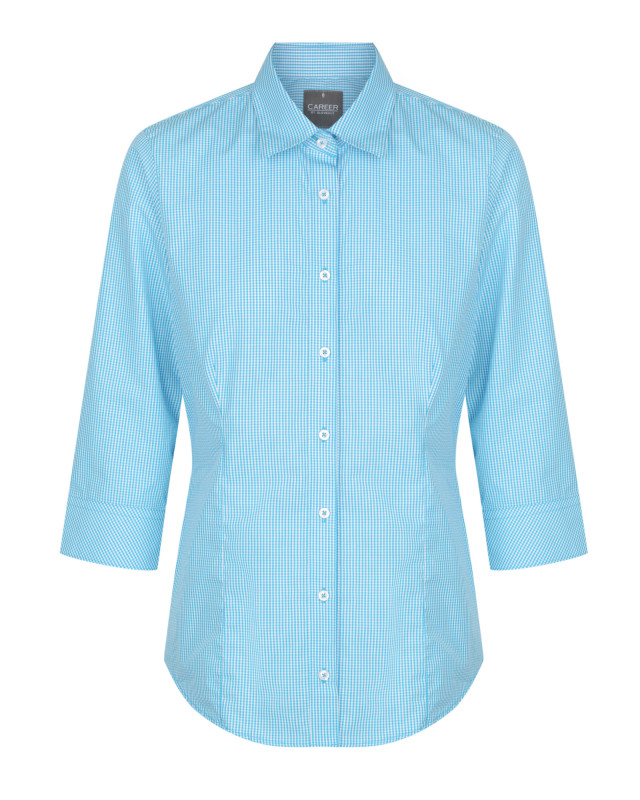 Women’s Westgarth Gingham 3/4 Sleeve Shirt Teal