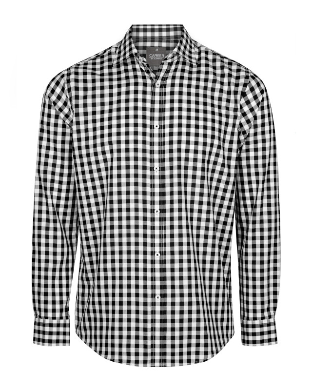 Mens Degraves Royal Oxford Long Sleeve Shirt Black