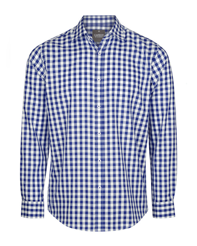 Mens Degraves Royal Oxford Long Sleeve Shirt Navy